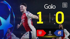 Liga Campeões: Arsenal vs Dinamo Zagreb, Golo 1-0 Rice (2024-2025)