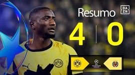 Liga Campeões: Dortmund 4 - 0 Villarreal (2025-2026)