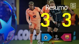 Liga Campeões: Club Brugge 3 - 3 Barcelona (2025-2026)