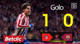 La Liga: Atlético Madrid vs Barcelona, Golo 1-0 Simeone (2025-2026)