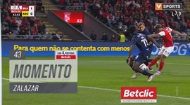 Liga Portugal Betclic: Sp. Braga vs Arouca, Jogada Zalazar, 43' (2024-2025)